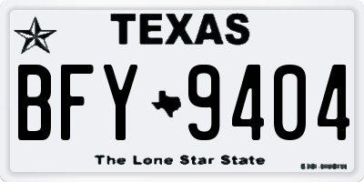 TX license plate BFY9404
