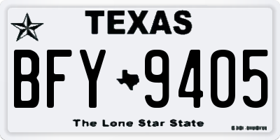TX license plate BFY9405