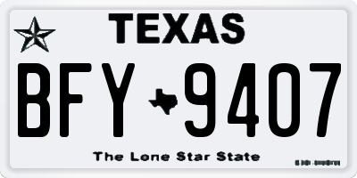TX license plate BFY9407
