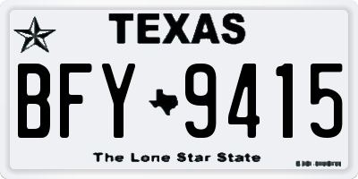 TX license plate BFY9415