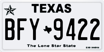 TX license plate BFY9422