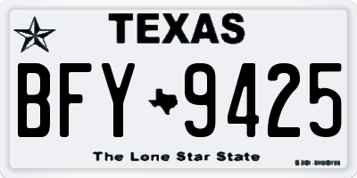 TX license plate BFY9425