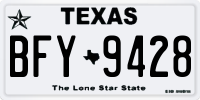 TX license plate BFY9428