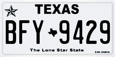 TX license plate BFY9429
