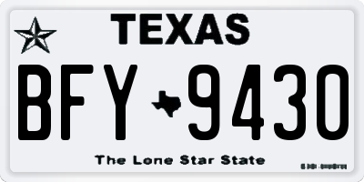 TX license plate BFY9430