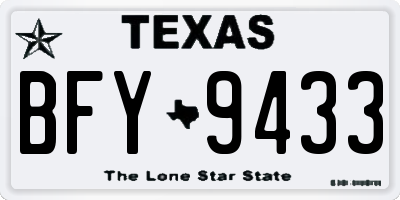 TX license plate BFY9433