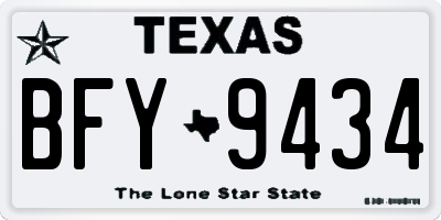 TX license plate BFY9434
