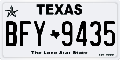 TX license plate BFY9435