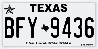TX license plate BFY9436