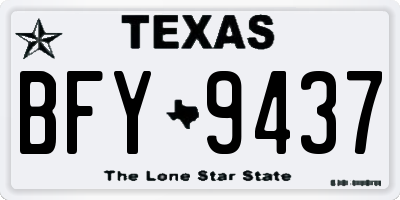 TX license plate BFY9437