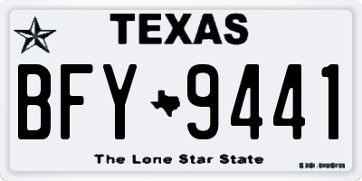 TX license plate BFY9441