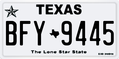 TX license plate BFY9445