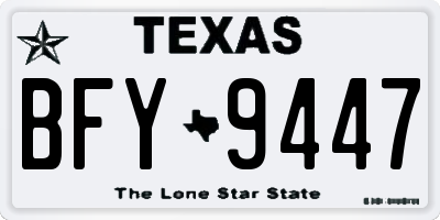 TX license plate BFY9447