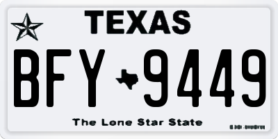 TX license plate BFY9449