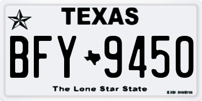 TX license plate BFY9450