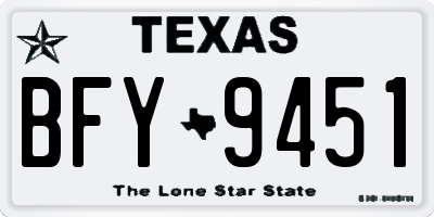 TX license plate BFY9451