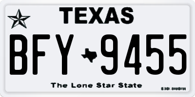 TX license plate BFY9455