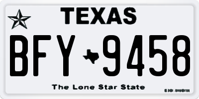 TX license plate BFY9458
