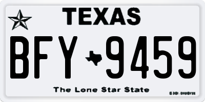 TX license plate BFY9459