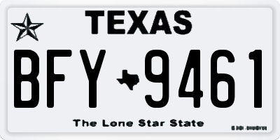 TX license plate BFY9461