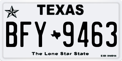 TX license plate BFY9463