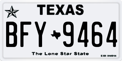 TX license plate BFY9464