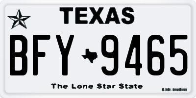TX license plate BFY9465