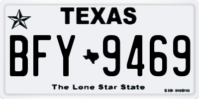 TX license plate BFY9469