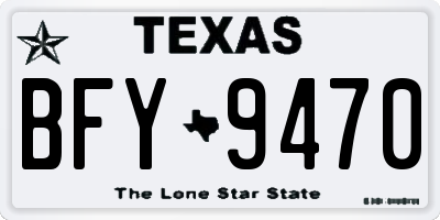 TX license plate BFY9470