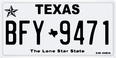 TX license plate BFY9471