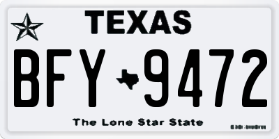 TX license plate BFY9472