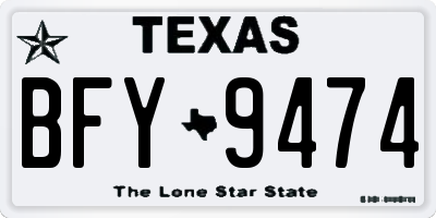 TX license plate BFY9474