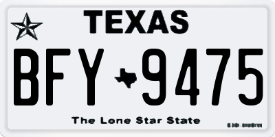 TX license plate BFY9475