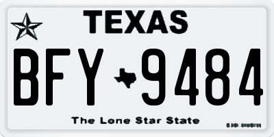 TX license plate BFY9484