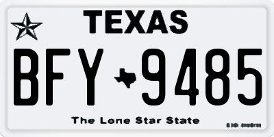 TX license plate BFY9485