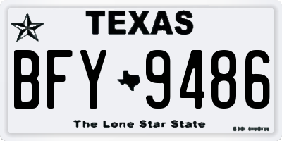 TX license plate BFY9486