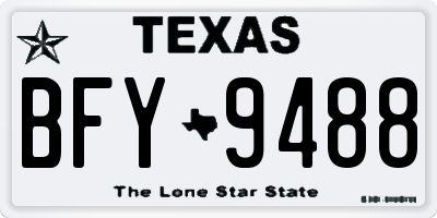 TX license plate BFY9488