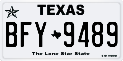 TX license plate BFY9489