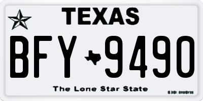TX license plate BFY9490