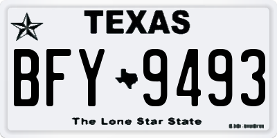 TX license plate BFY9493