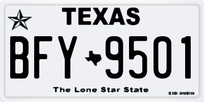 TX license plate BFY9501