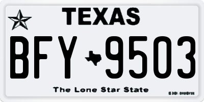 TX license plate BFY9503