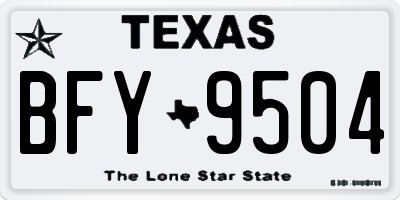TX license plate BFY9504