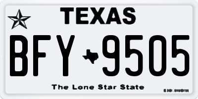 TX license plate BFY9505