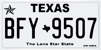 TX license plate BFY9507