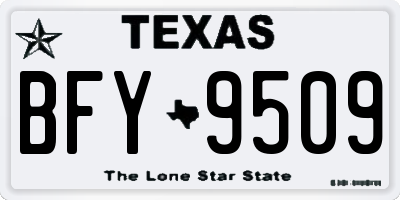 TX license plate BFY9509