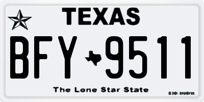 TX license plate BFY9511