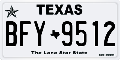 TX license plate BFY9512