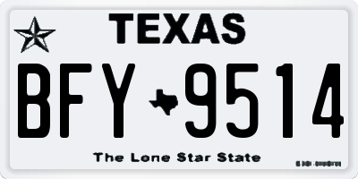 TX license plate BFY9514