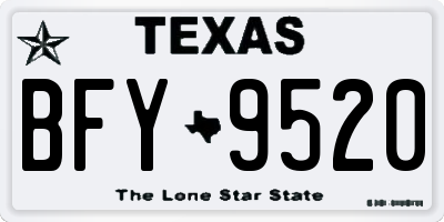 TX license plate BFY9520